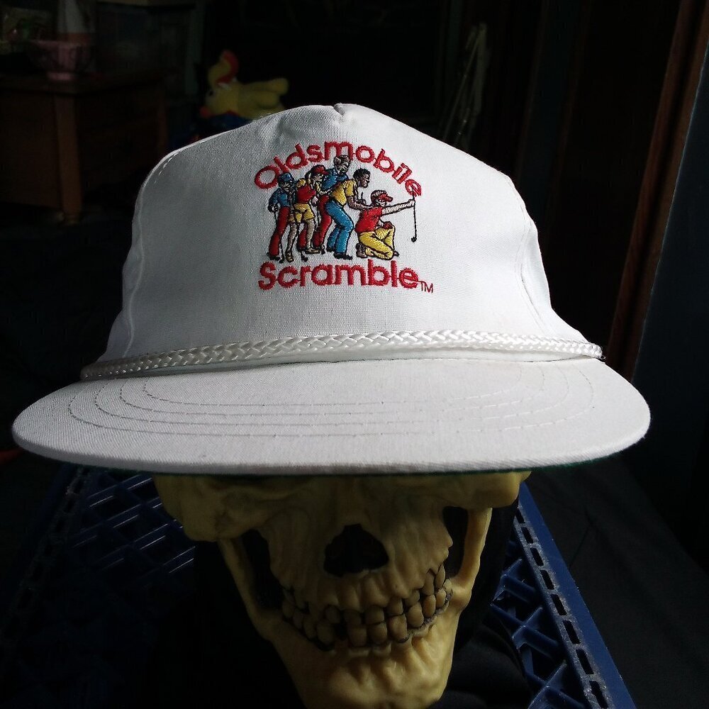 Deadstock Vintage Oldsmobile Scramble Golf Tournament Rope Snap Trucker Hat Cap